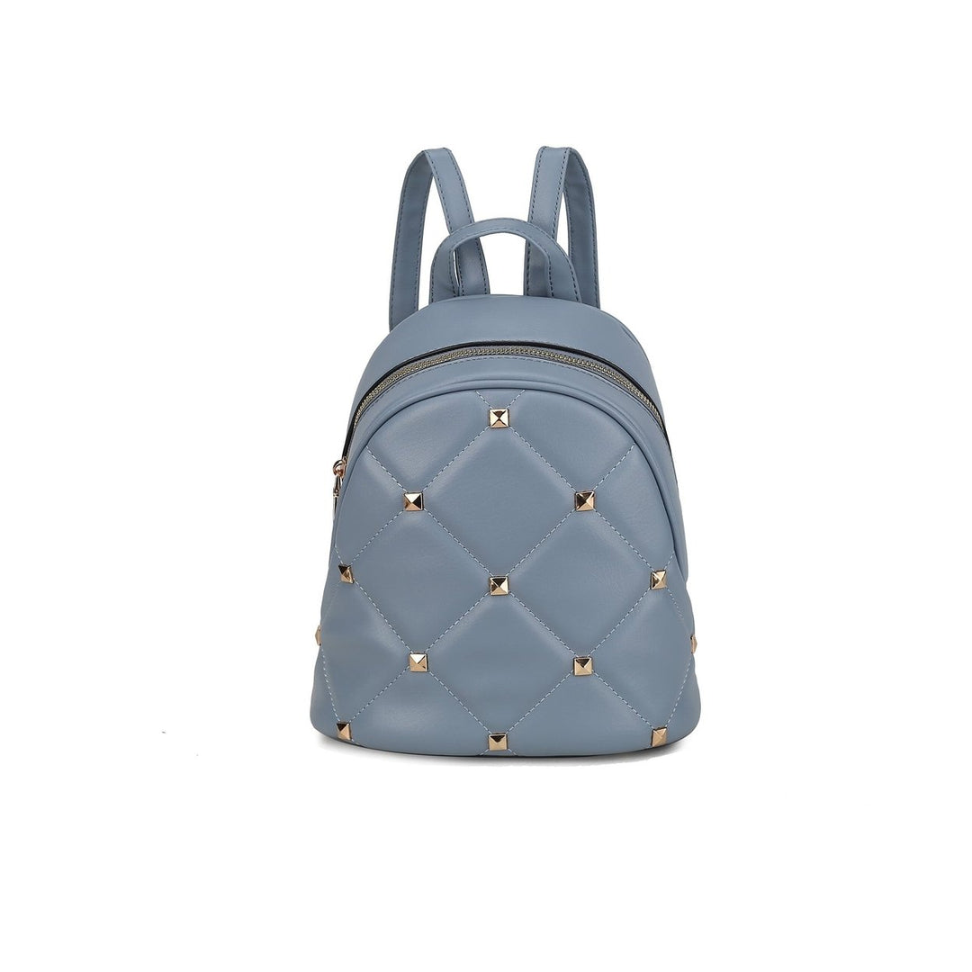 MKFCollection Hayden Quilted Backpack - Vegan Leather Designer Handbag Image 1