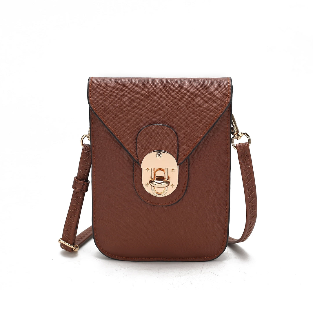 MKFCollection Havana Phone Crossbody Bag - Vegan Leather Designer Handbag Image 3