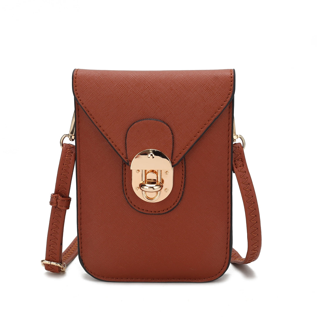 MKFCollection Havana Phone Crossbody Bag - Vegan Leather Designer Handbag Image 4