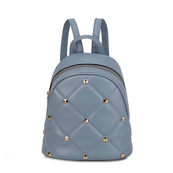 MKFCollection Hayden Quilted Backpack - Vegan Leather Designer Handbag Image 6