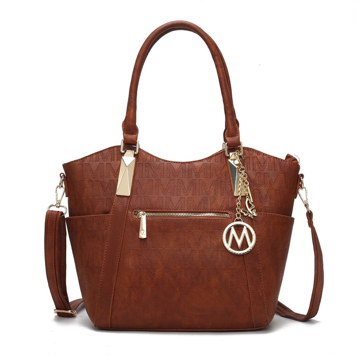 MKFCollection Hazel Signature Tote Bag - Vegan Leather Designer Handbag Image 1