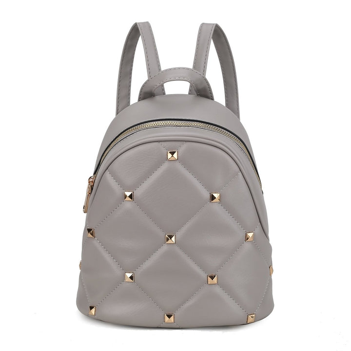 MKFCollection Hayden Quilted Backpack - Vegan Leather Designer Handbag Image 1