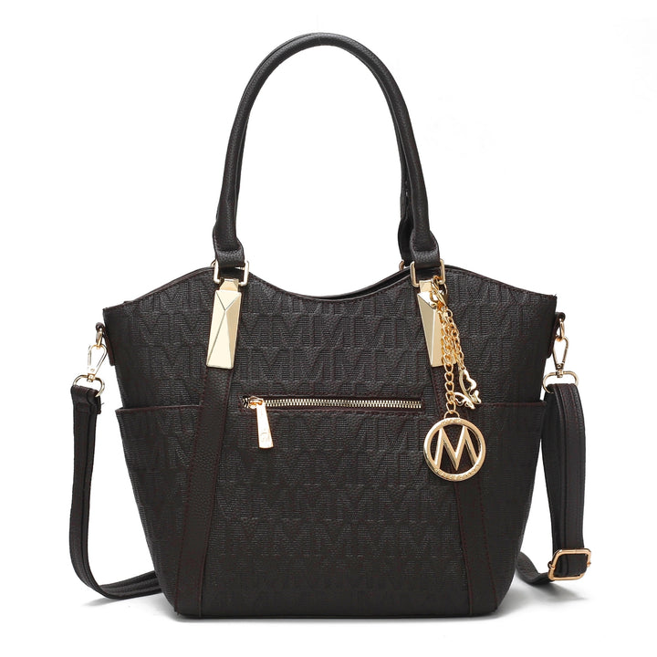 MKFCollection Hazel Signature Tote Bag - Vegan Leather Designer Handbag Image 4