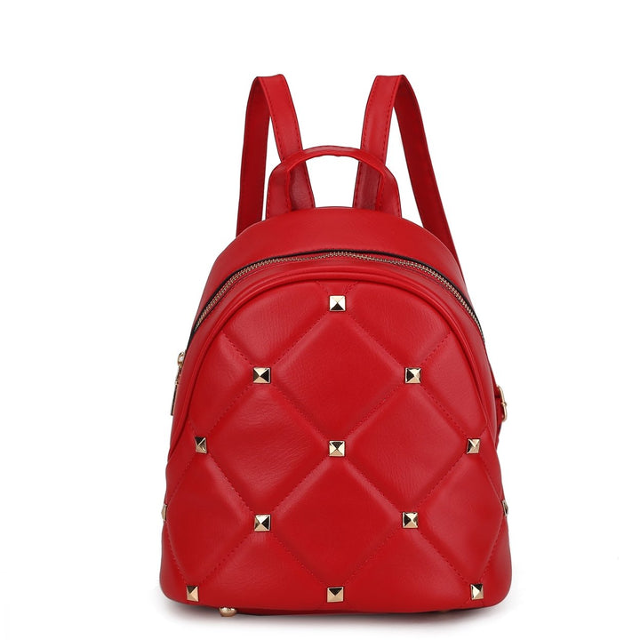 MKFCollection Hayden Quilted Backpack - Vegan Leather Designer Handbag Image 1