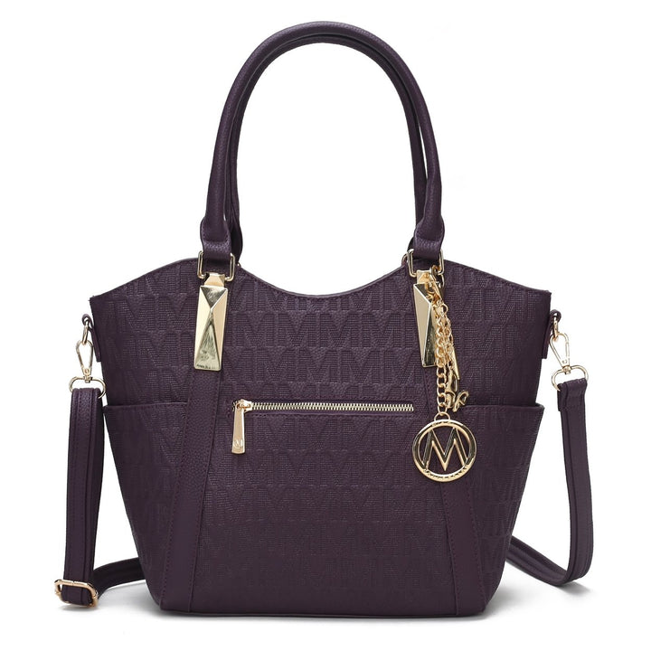 MKFCollection Hazel Signature Tote Bag - Vegan Leather Designer Handbag Image 9