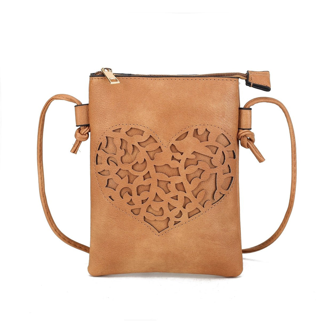 MKFCollection Heartly Crossbody Bag - Vegan Leather Designer Handbag Image 4