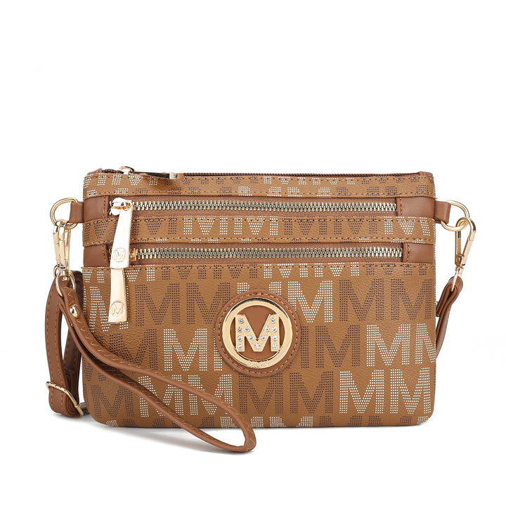 MKFCollection Helen Signature Phone Crossbody Bag - Vegan Leather Designer Image 9