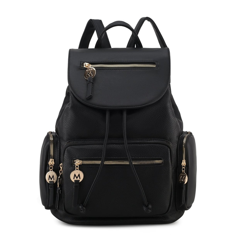 MKFCollection Ivanna Oversized Backpack - Vegan Leather Designer Handbag Image 2