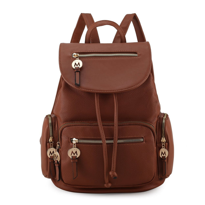 MKFCollection Ivanna Oversized Backpack - Vegan Leather Designer Handbag Image 3