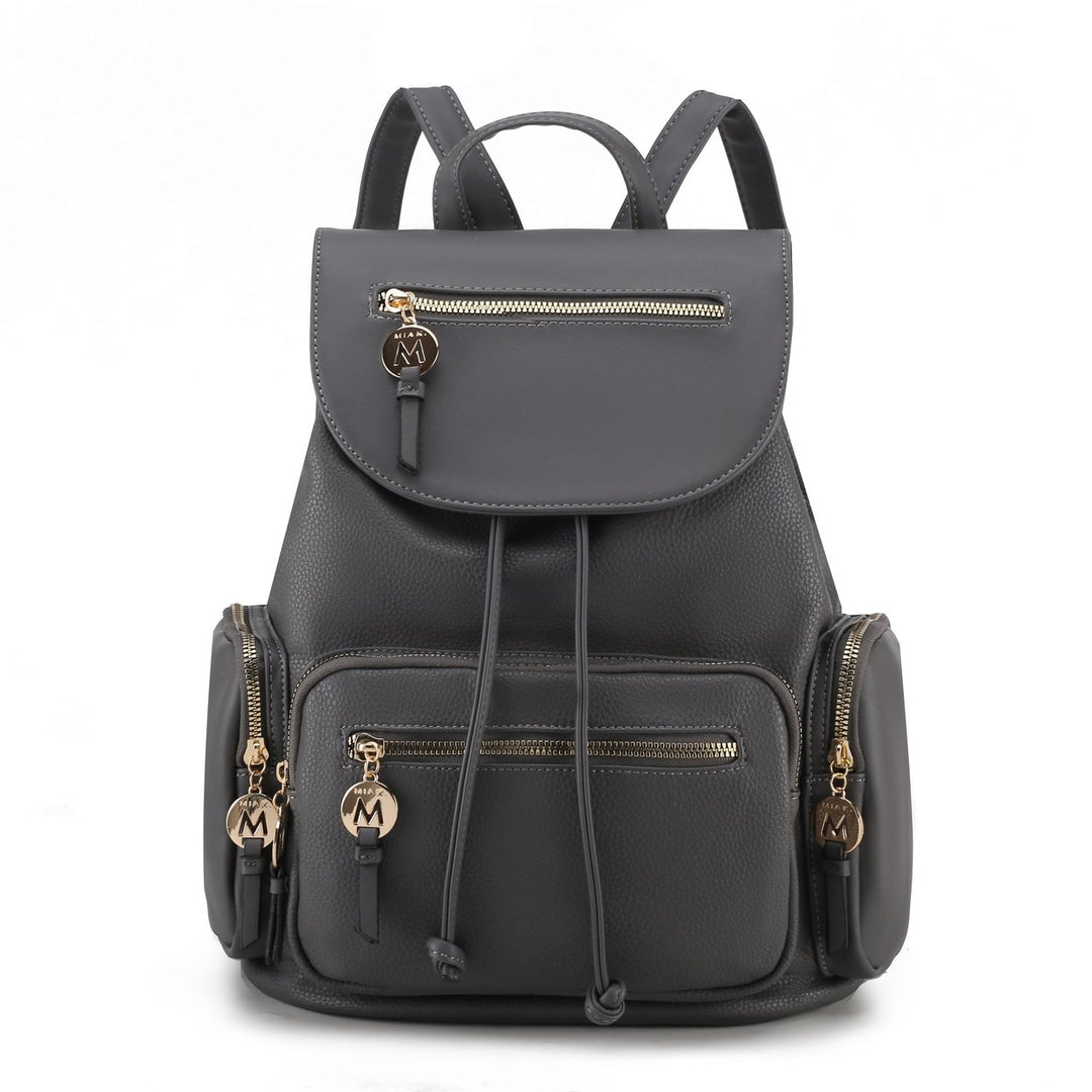 MKFCollection Ivanna Oversized Backpack - Vegan Leather Designer Handbag Image 4