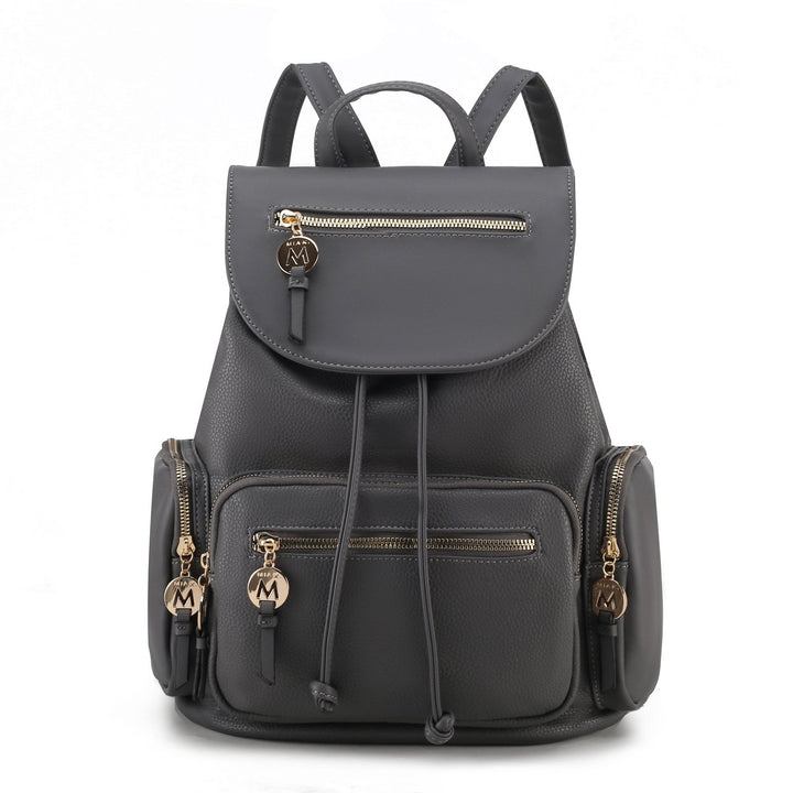 MKFCollection Ivanna Oversized Backpack - Vegan Leather Designer Handbag Image 1