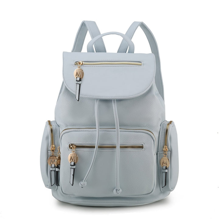 MKFCollection Ivanna Oversized Backpack - Vegan Leather Designer Handbag Image 4