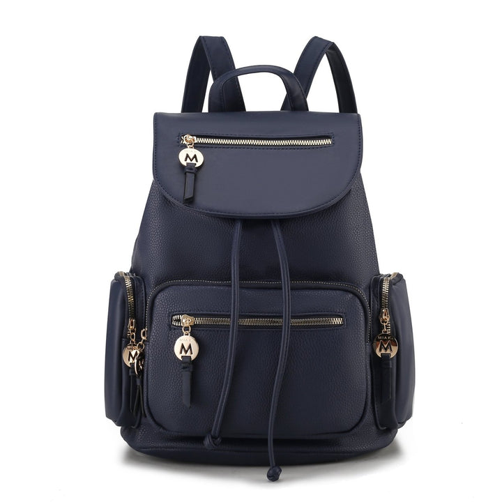 MKFCollection Ivanna Oversized Backpack - Vegan Leather Designer Handbag Image 6