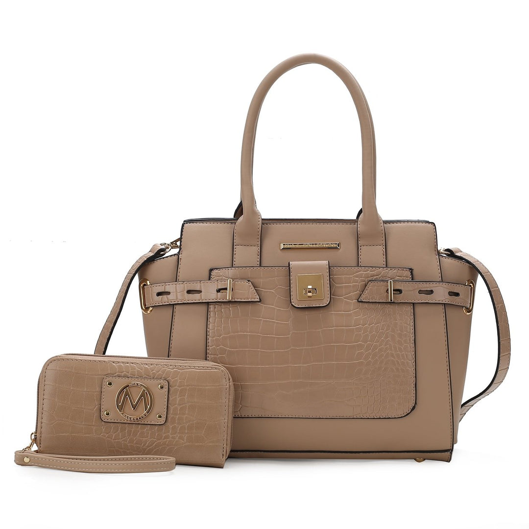 MKFCollection Isla Shoulder Bag and Set - Vegan Leather Designer Handbag Image 1