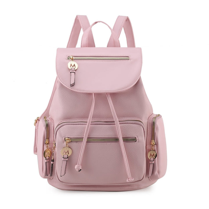 MKFCollection Ivanna Oversized Backpack - Vegan Leather Designer Handbag Image 8