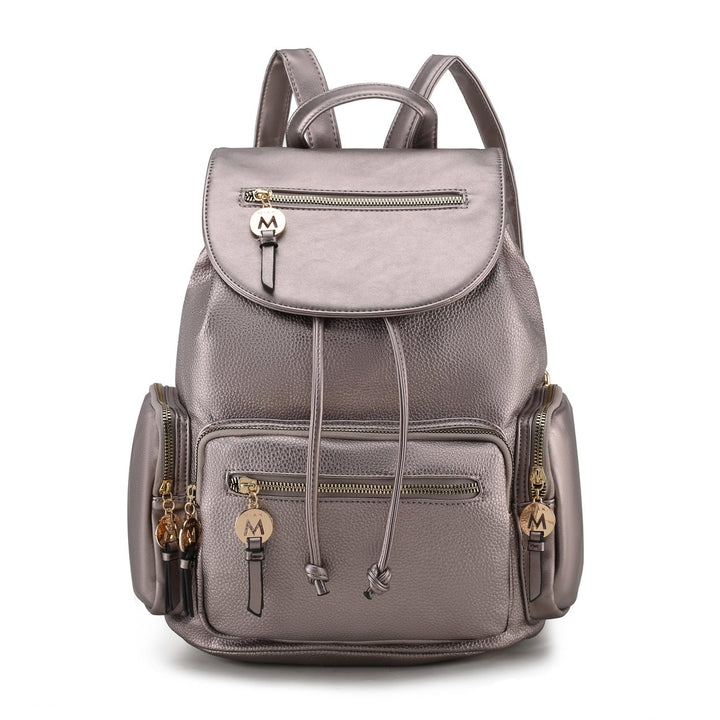 MKFCollection Ivanna Oversized Backpack - Vegan Leather Designer Handbag Image 9