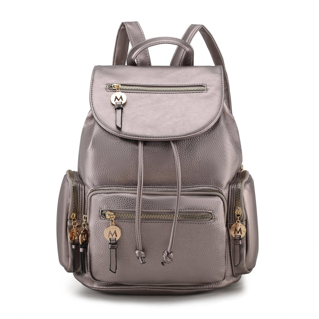 MKFCollection Ivanna Oversized Backpack - Vegan Leather Designer Handbag Image 1