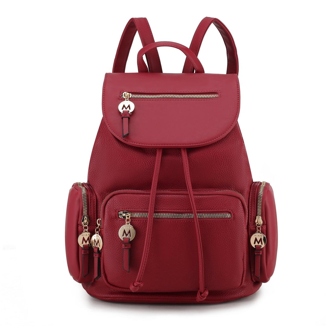 MKFCollection Ivanna Oversized Backpack - Vegan Leather Designer Handbag Image 10