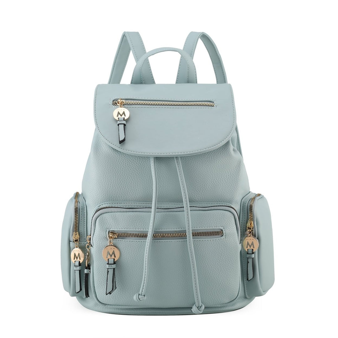 MKFCollection Ivanna Oversized Backpack - Vegan Leather Designer Handbag Image 11