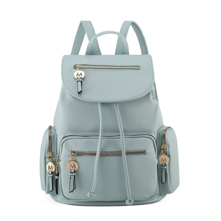 MKFCollection Ivanna Oversized Backpack - Vegan Leather Designer Handbag Image 11