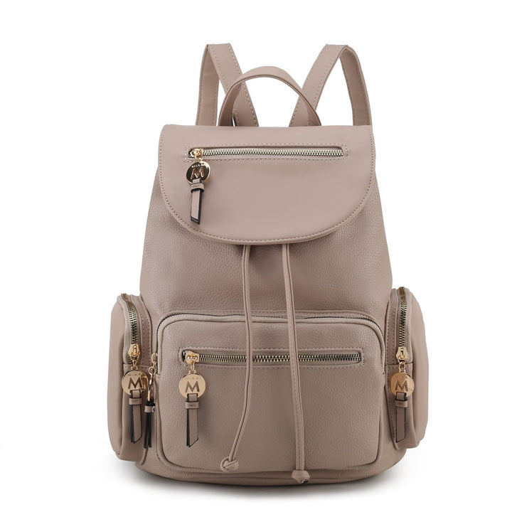 MKFCollection Ivanna Oversized Backpack - Vegan Leather Designer Handbag Image 12