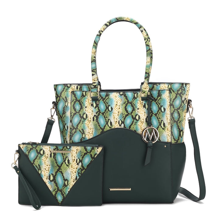 MKFCollection Iris Tote Bag - Vegan Leather Designer Handbag Image 1