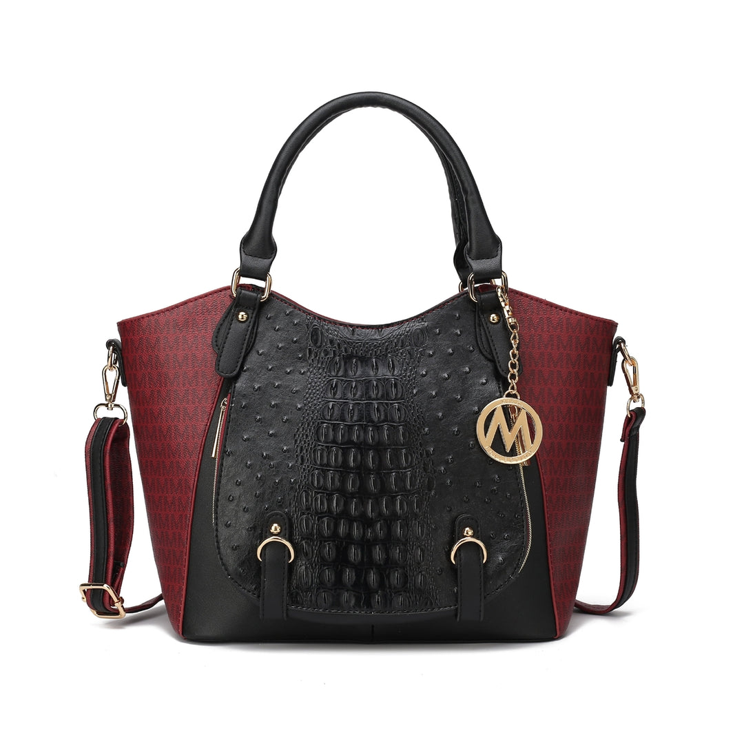 MKFCollection Jacqueline Signature Shoulder Bag - Vegan Leather Designer Handbag Image 4