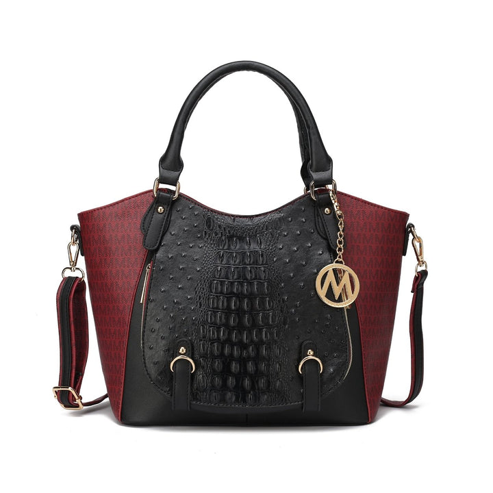 MKFCollection Jacqueline Signature Shoulder Bag - Vegan Leather Designer Handbag Image 1