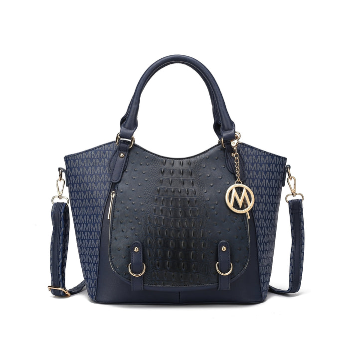 MKFCollection Jacqueline Signature Shoulder Bag - Vegan Leather Designer Handbag Image 6