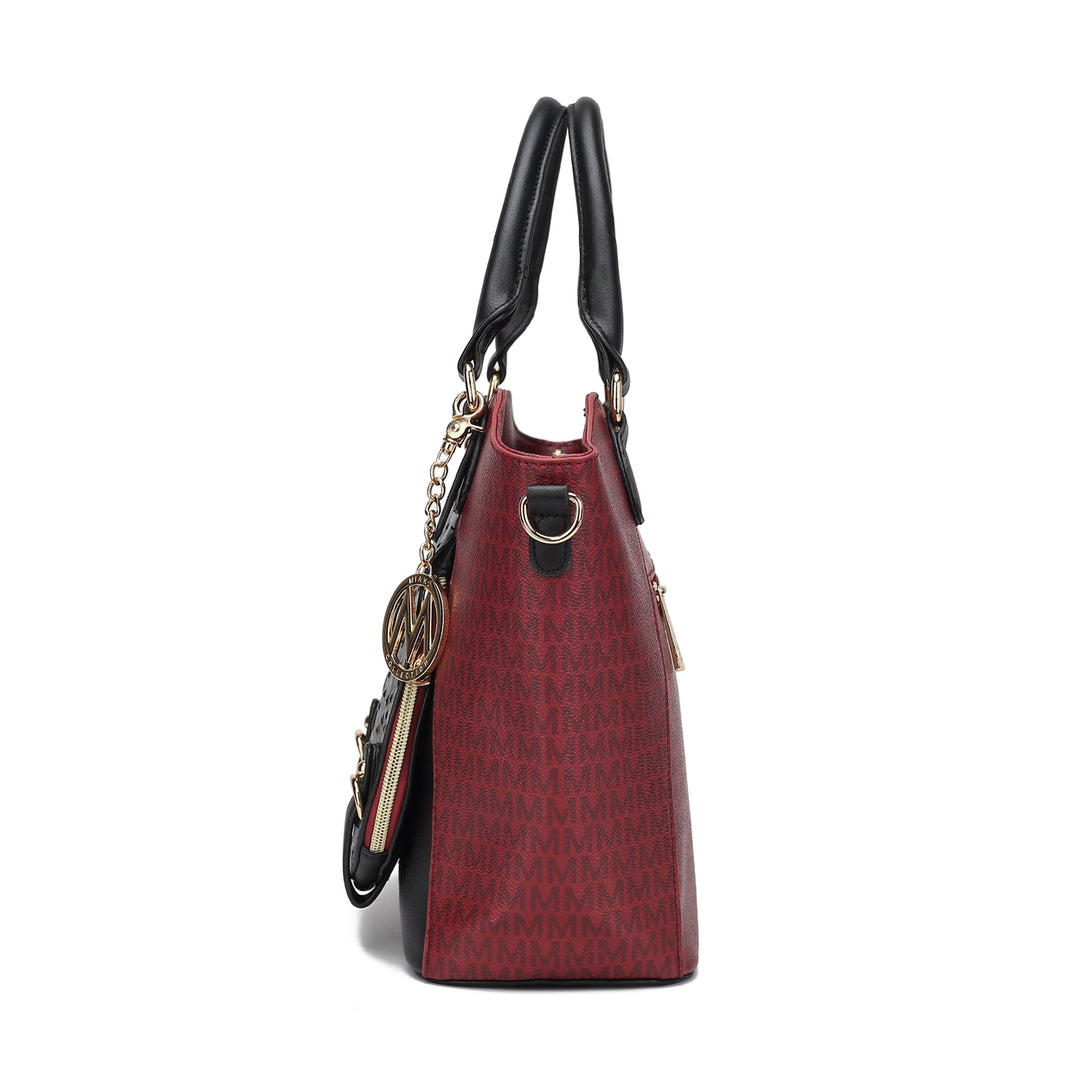 MKFCollection Jacqueline Signature Shoulder Bag - Vegan Leather Designer Handbag Image 12