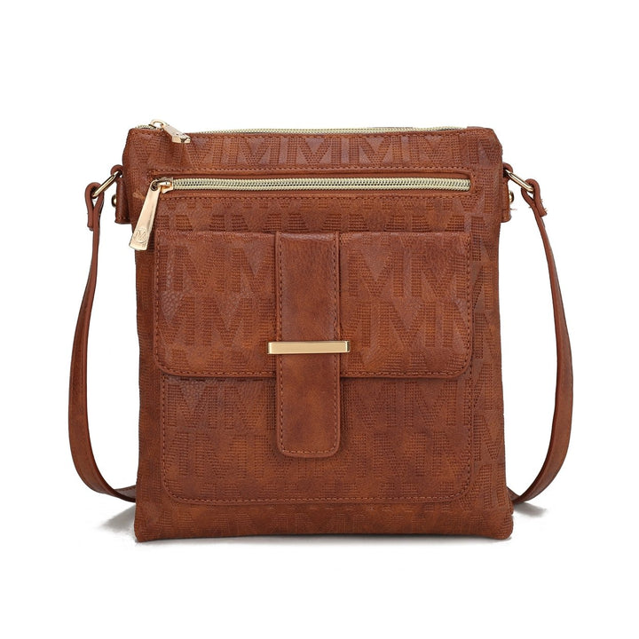 MKFCollection Janni Signature Crossbody Bag - Vegan Leather Designer Handbag Image 1