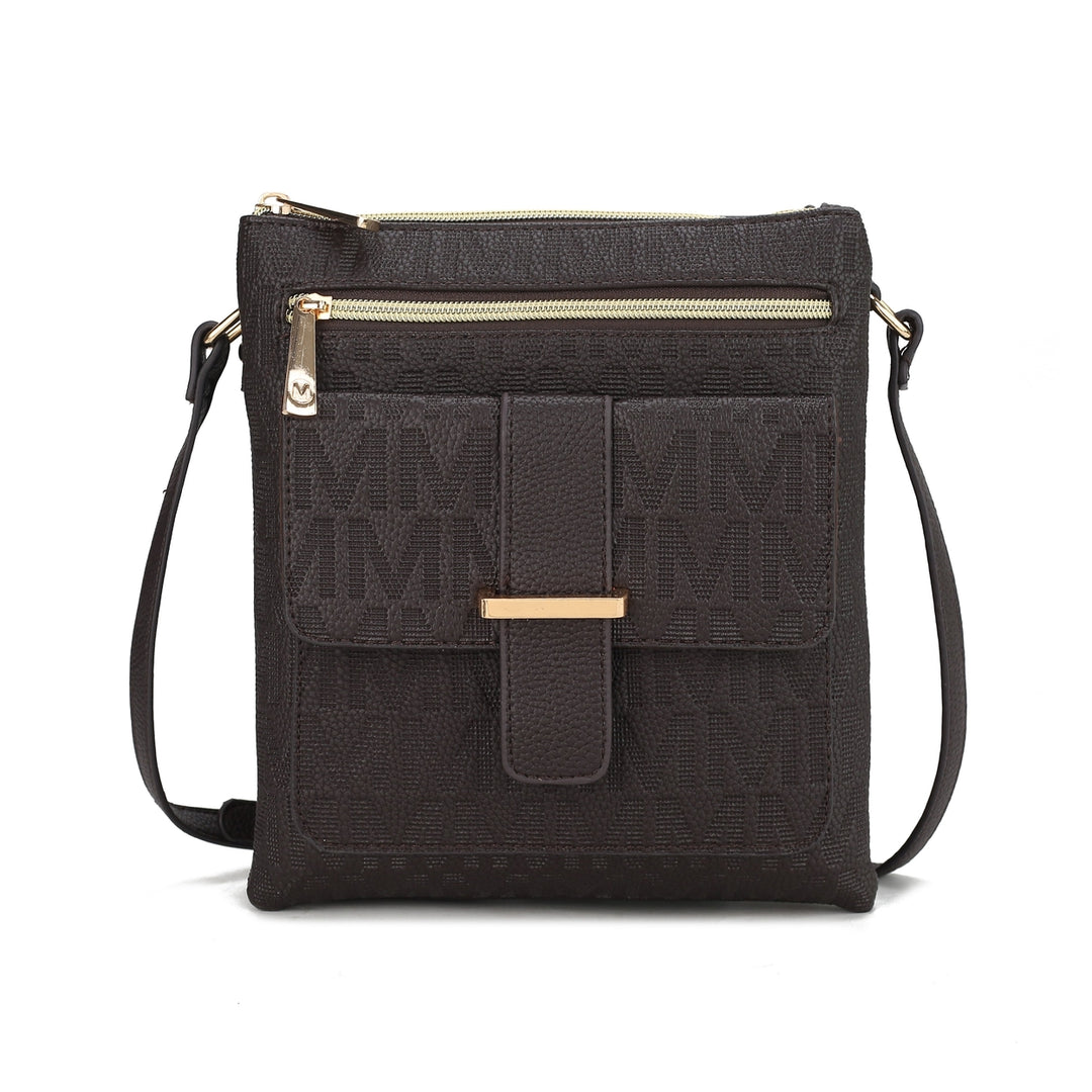 MKFCollection Janni Signature Crossbody Bag - Vegan Leather Designer Handbag Image 4