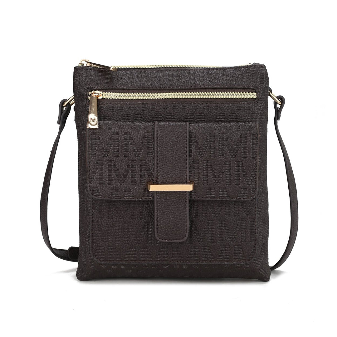 MKFCollection Janni Signature Crossbody Bag - Vegan Leather Designer Handbag Image 1