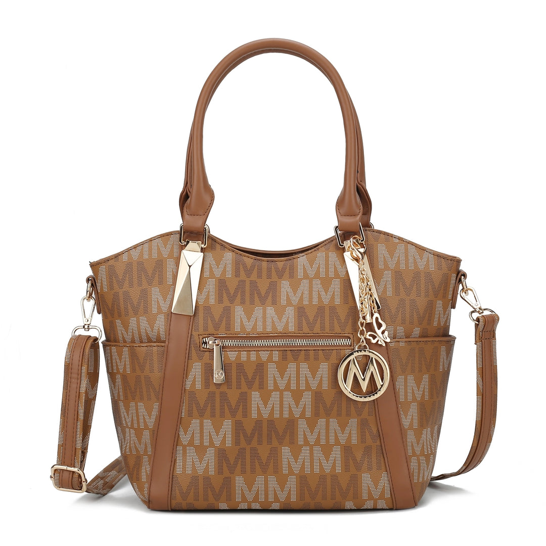 MKFCollection Jeneece Signature Tote Bag - Vegan Leather Designer Handbag Image 8