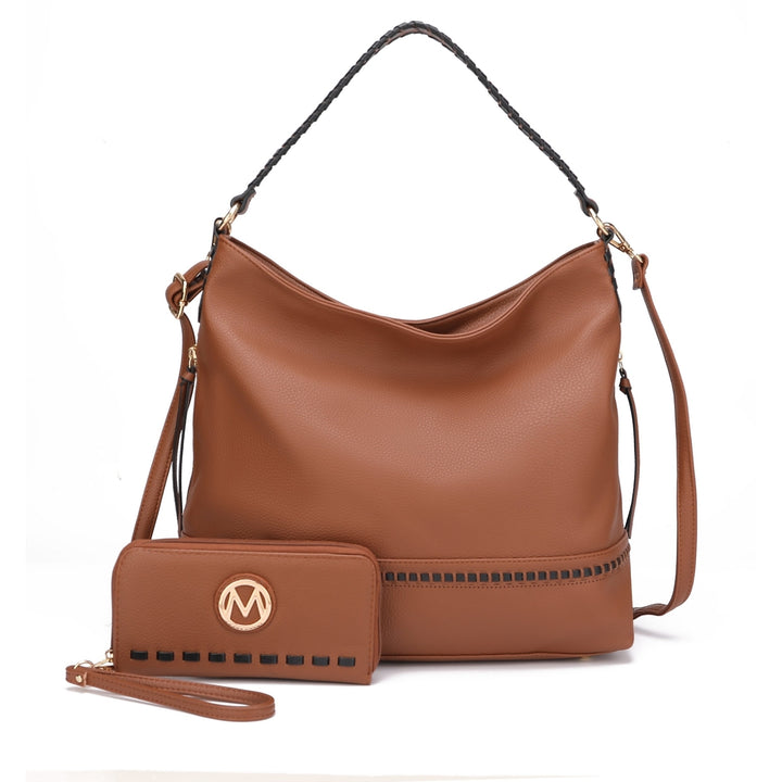 MKFCollection Blake Shoulder Bag and Set - Vegan Leather Designer Handbag Image 6