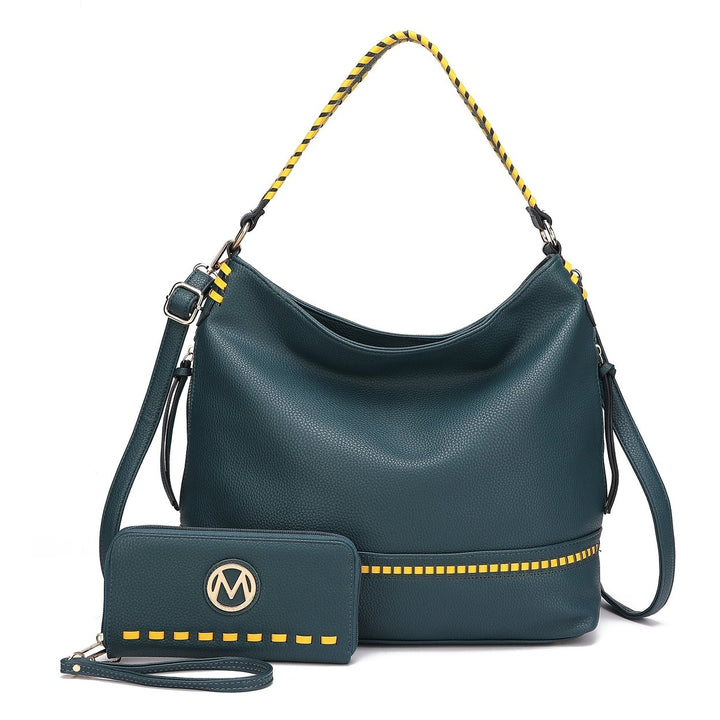 MKFCollection Blake Shoulder Bag and Set - Vegan Leather Designer Handbag Image 1