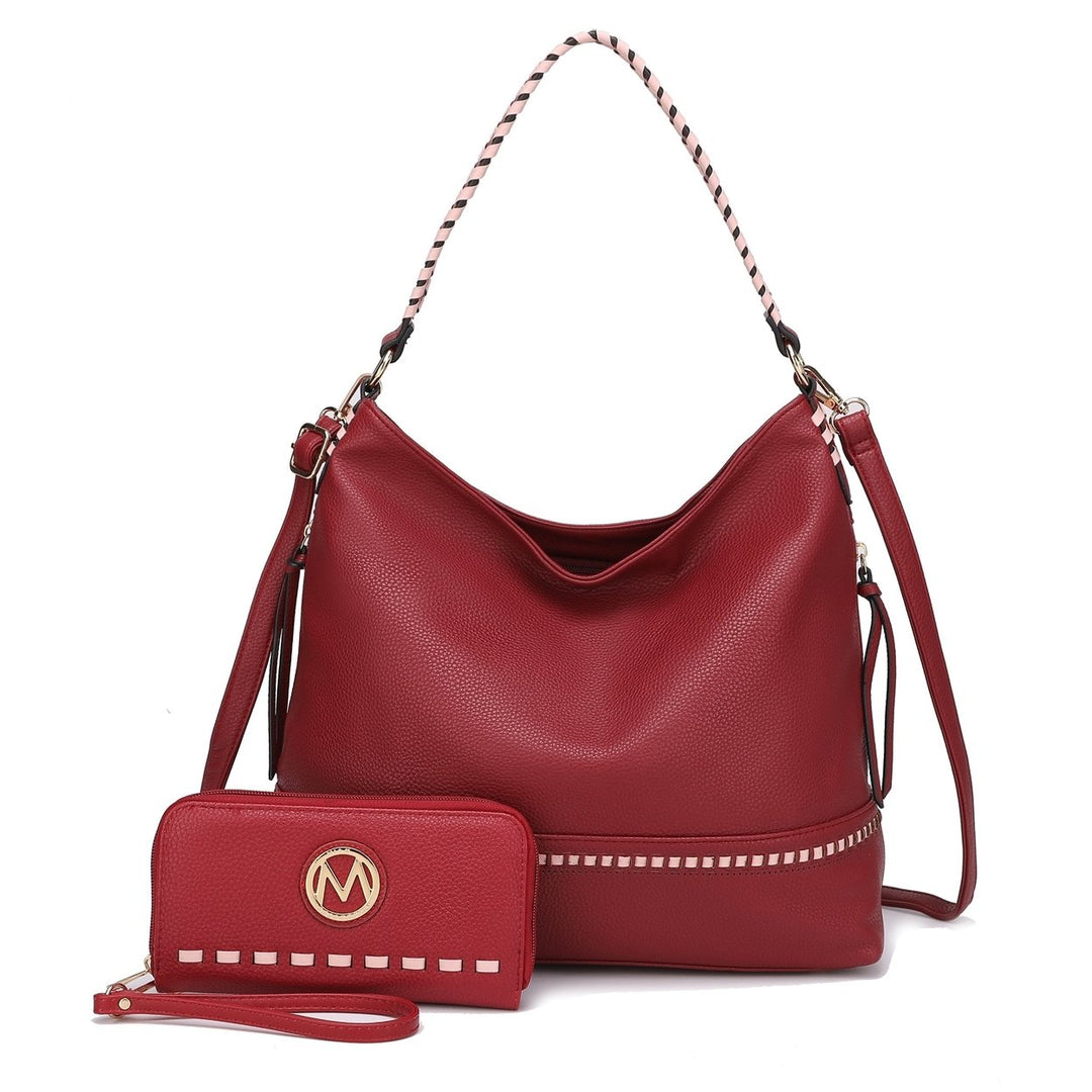 MKFCollection Blake Shoulder Bag and Set - Vegan Leather Designer Handbag Image 1