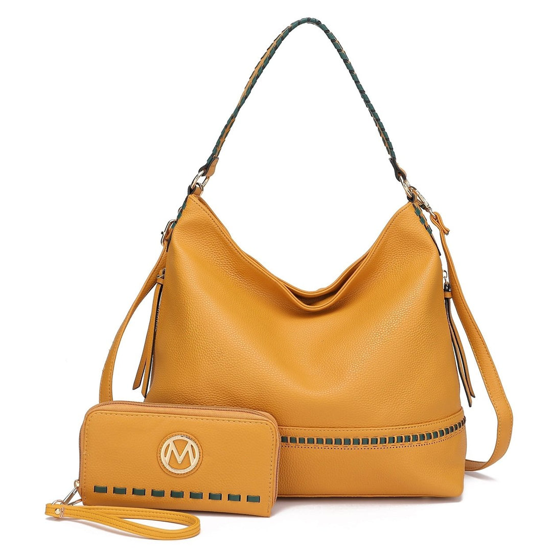 MKFCollection Blake Shoulder Bag and Set - Vegan Leather Designer Handbag Image 11