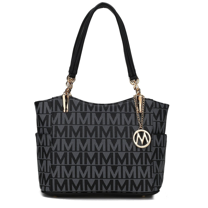 MKFCollection Braylee Signature Tote Bag - Vegan Leather Designer Handbag Image 1