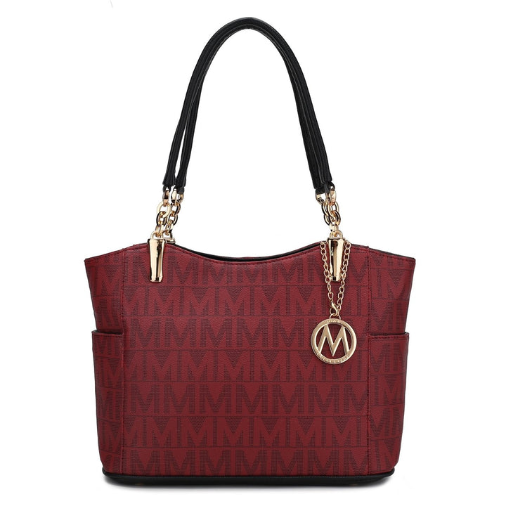 MKFCollection Braylee Signature Tote Bag - Vegan Leather Designer Handbag Image 6