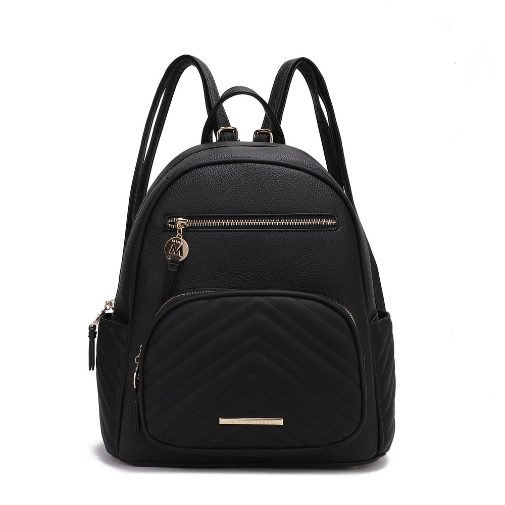 MKFCollection Romana Backpack - Vegan Leather Designer Handbag Image 2