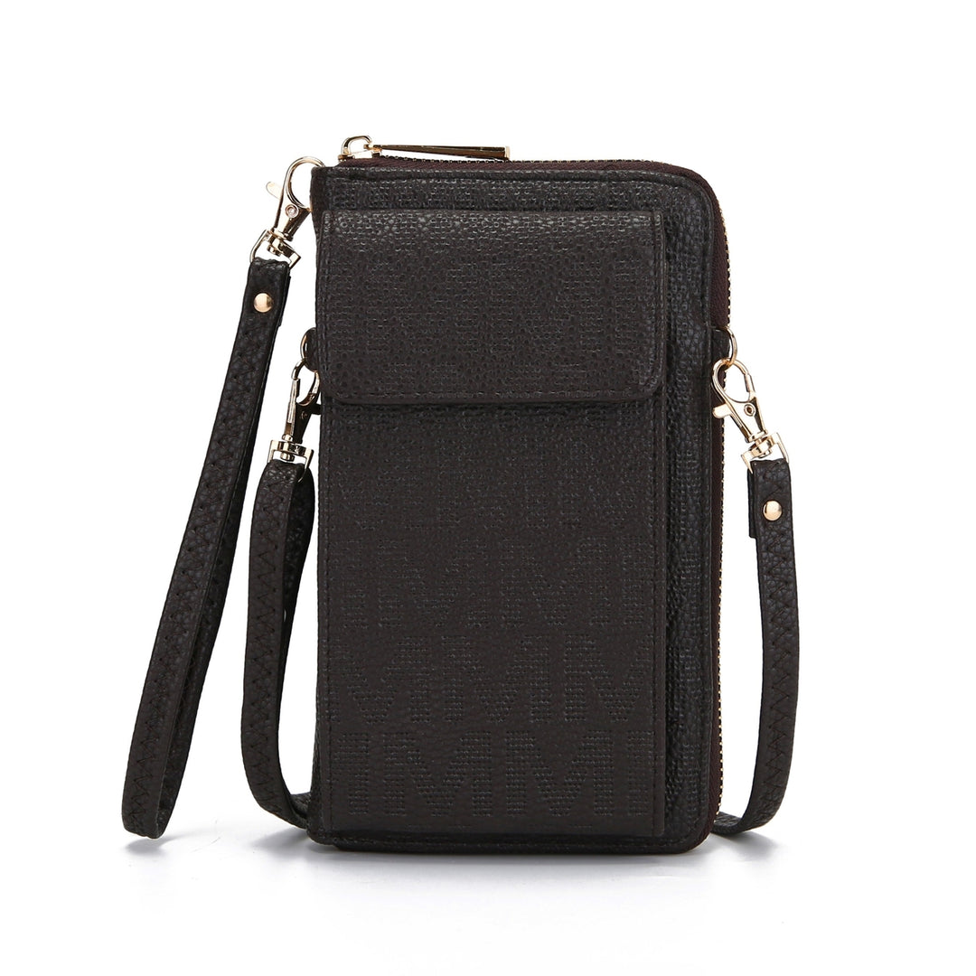 MKFCollection Caddy Signature Phone Crossbody - Vegan Leather Designer Handbag Image 4