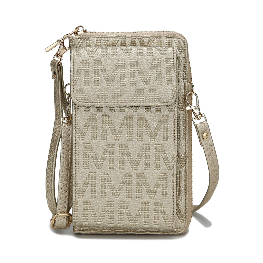 MKFCollection Caddy Signature Phone Crossbody - Vegan Leather Designer Handbag Image 8