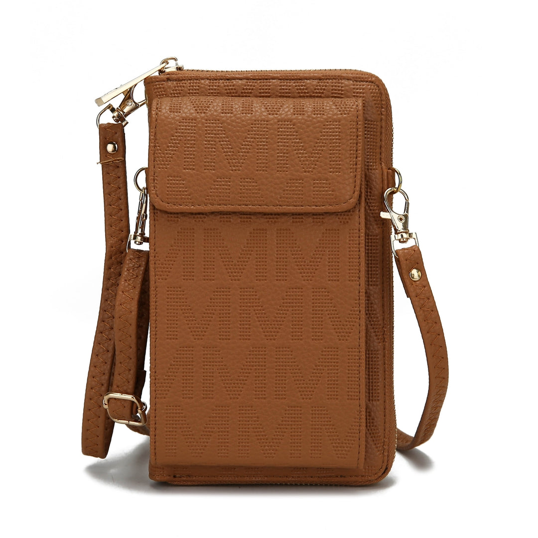 MKFCollection Caddy Signature Phone Crossbody - Vegan Leather Designer Handbag Image 10