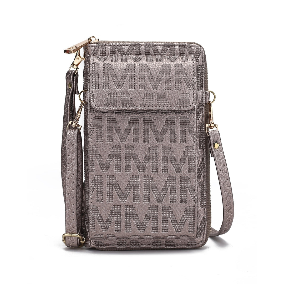 MKFCollection Caddy Signature Phone Crossbody - Vegan Leather Designer Handbag Image 11