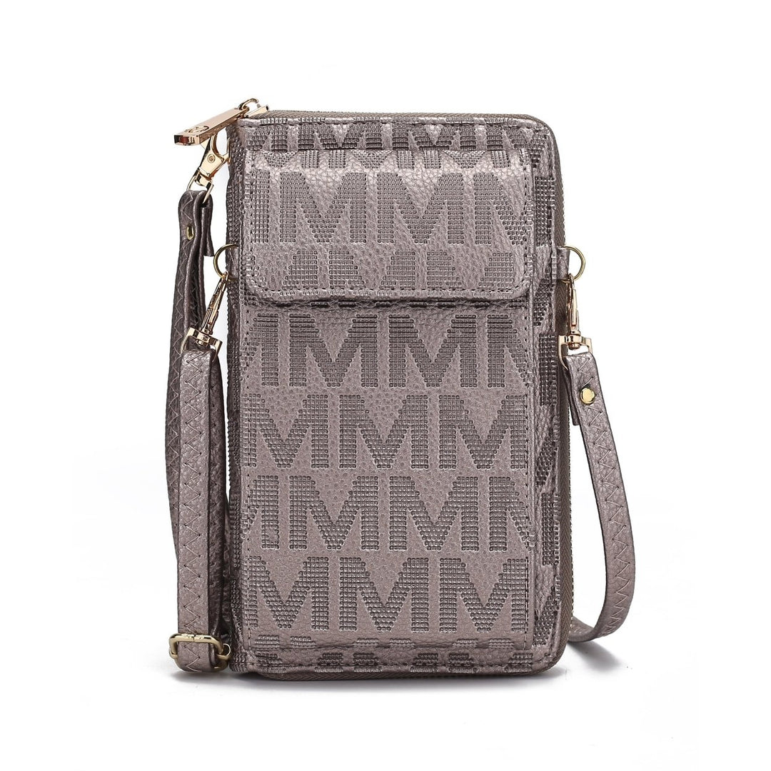 MKFCollection Caddy Signature Phone Crossbody - Vegan Leather Designer Handbag Image 1