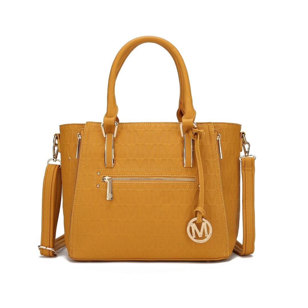 MKFCollection Cairo Signature Shoulder Bag - Vegan Leather Designer Handbag Image 8