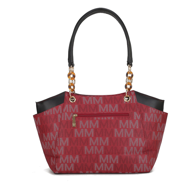 MKFCollection Cameron Signature Tote Bag - Vegan Leather Designer Handbag Image 3