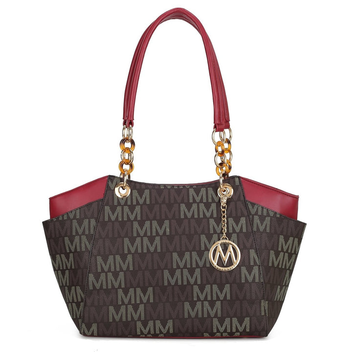 MKFCollection Cameron Signature Tote Bag - Vegan Leather Designer Handbag Image 10