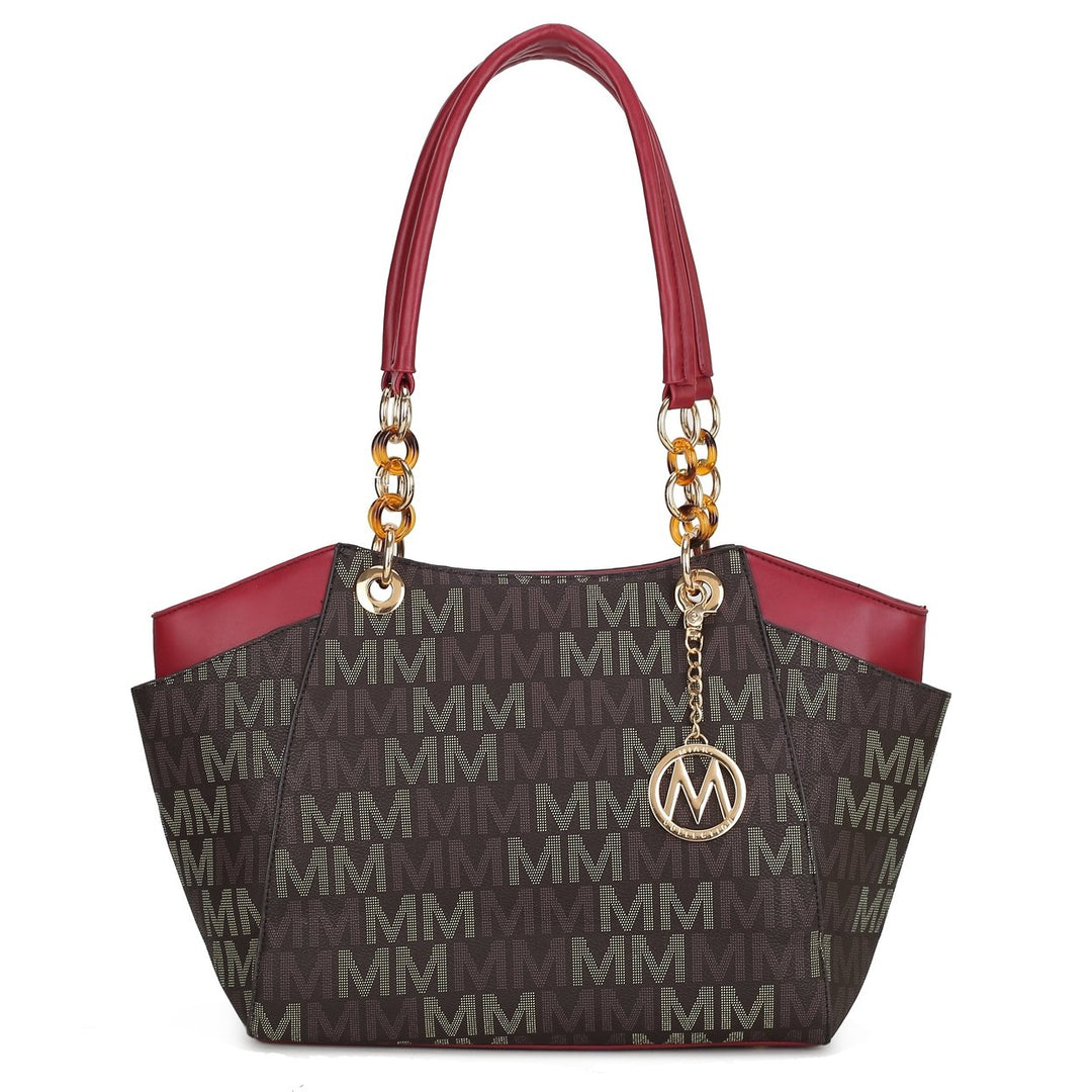 MKFCollection Cameron Signature Tote Bag - Vegan Leather Designer Handbag Image 1